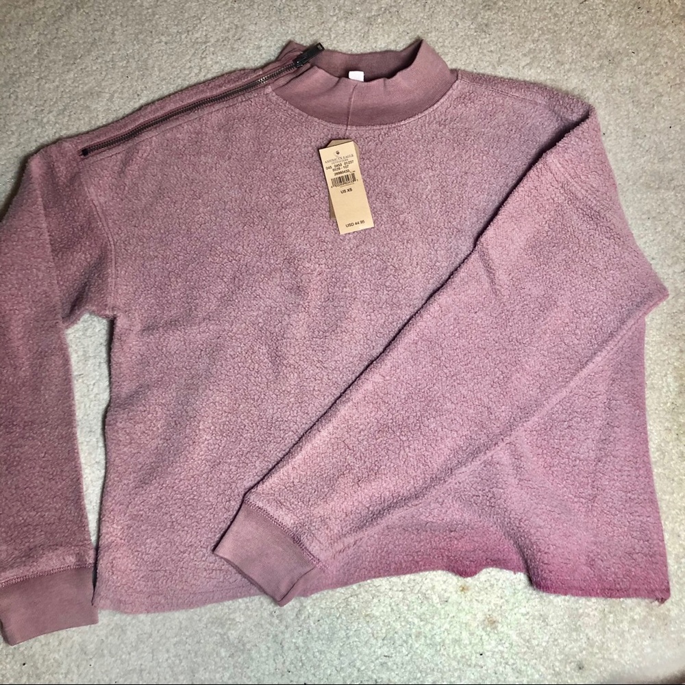 Cropped Zipper Detail Sweatshirt NWT